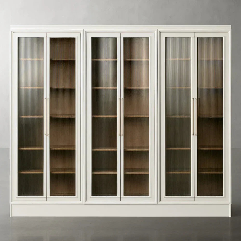 Rowan Modular Tall Display Cabinet Reeded Glass Doors