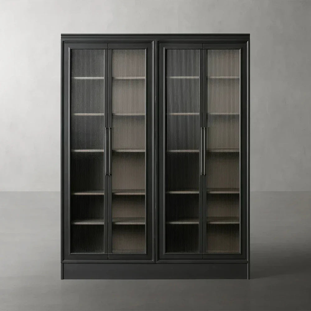 Rowan Modular Tall Display Cabinet Reeded Glass Doors