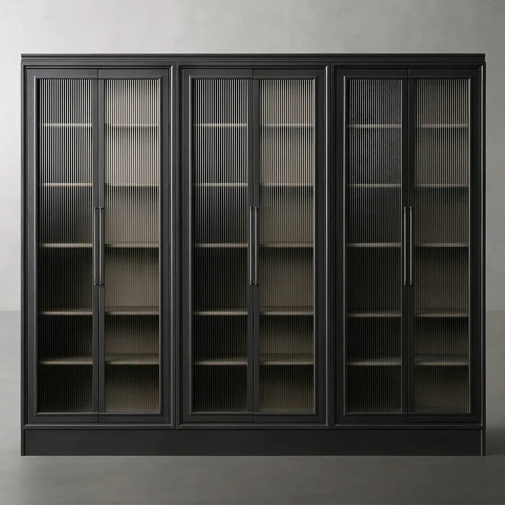 Rowan Modular Tall Display Cabinet Reeded Glass Doors