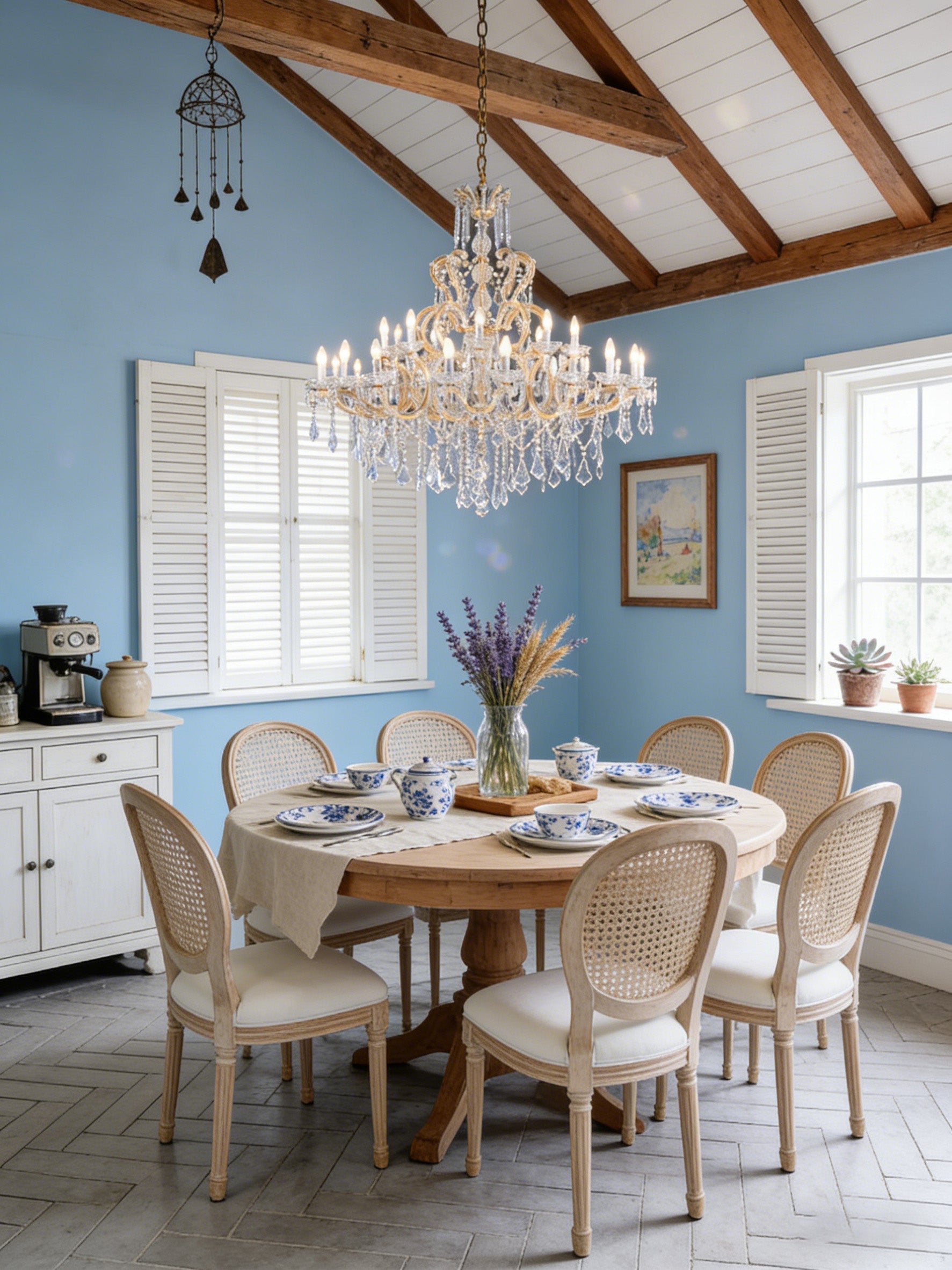 57X53 Inch Two Tiers Candle Style Crystal Chandelier 30 Lights Gold Maria Theresa Chandelier for Dining Room