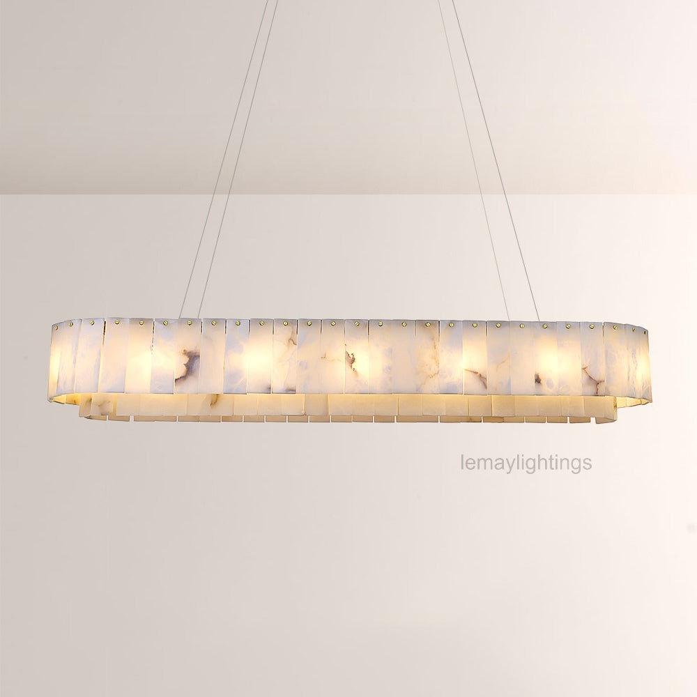 Sawyer Alabaster Rectangle Chandelier 40 54