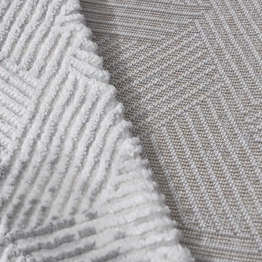 Shafei Textured Geometric Calm Interior Area Rug with 3D Herringbone Pattern & Gradient Texture Carpet