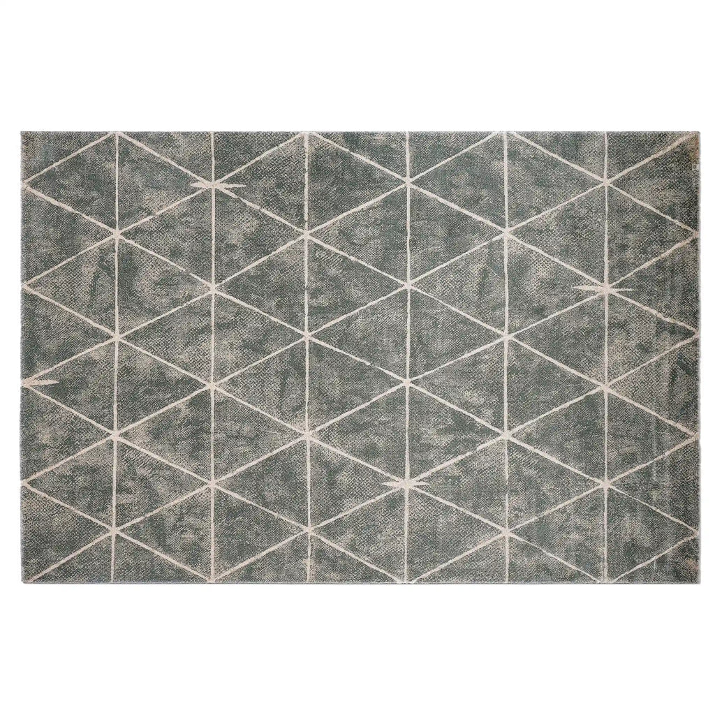 Torino Faceted Grid Abstract Neutral Area Rug with a Sense of Order & Design Carpet Modern Geometric Starburst Style