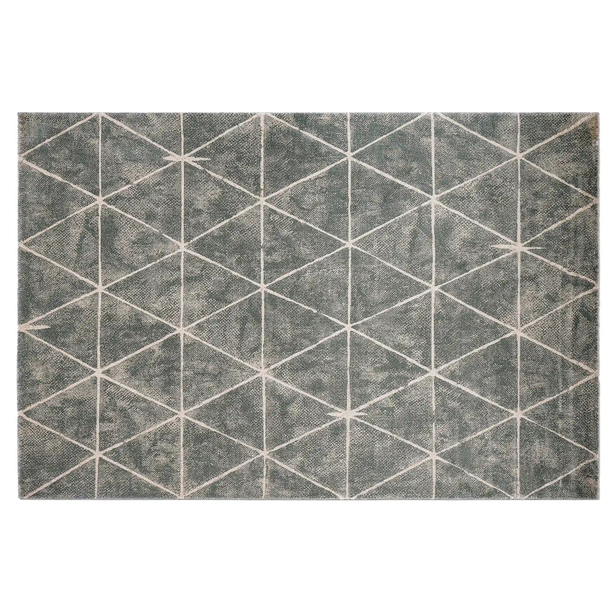 Torino Faceted Grid Abstract Neutral Area Rug with a Sense of Order & Design Carpet Modern Geometric Starburst Style