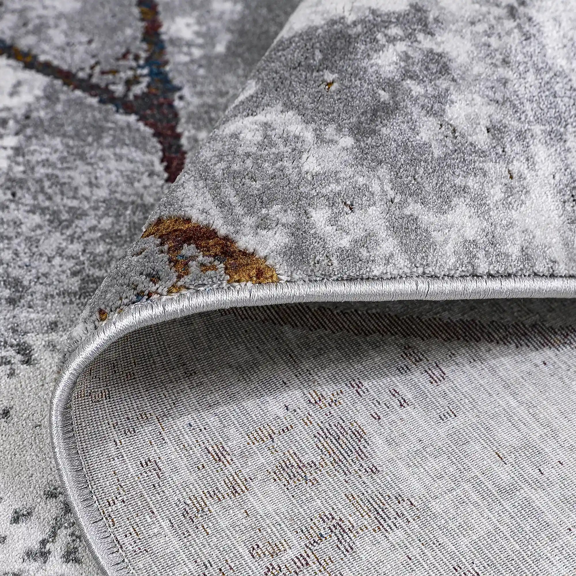 Torino Fragmented Facet Geometric Abstract Neutral Area Rug Modern Industrial Distressed Geometric Style Carpet