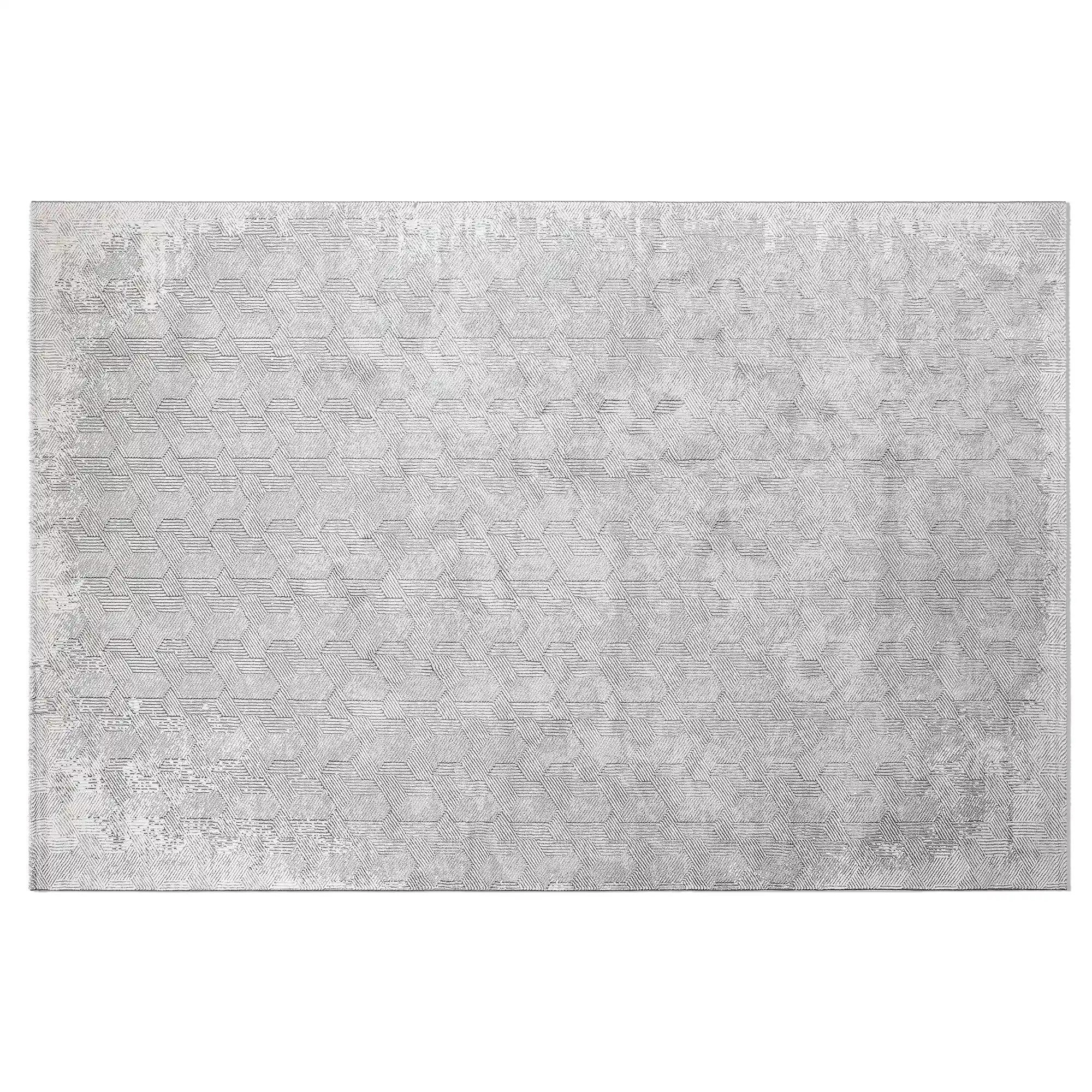 Shafei Textured Geometric Calm Interior Area Rug with 3D Herringbone Pattern & Gradient Texture Carpet