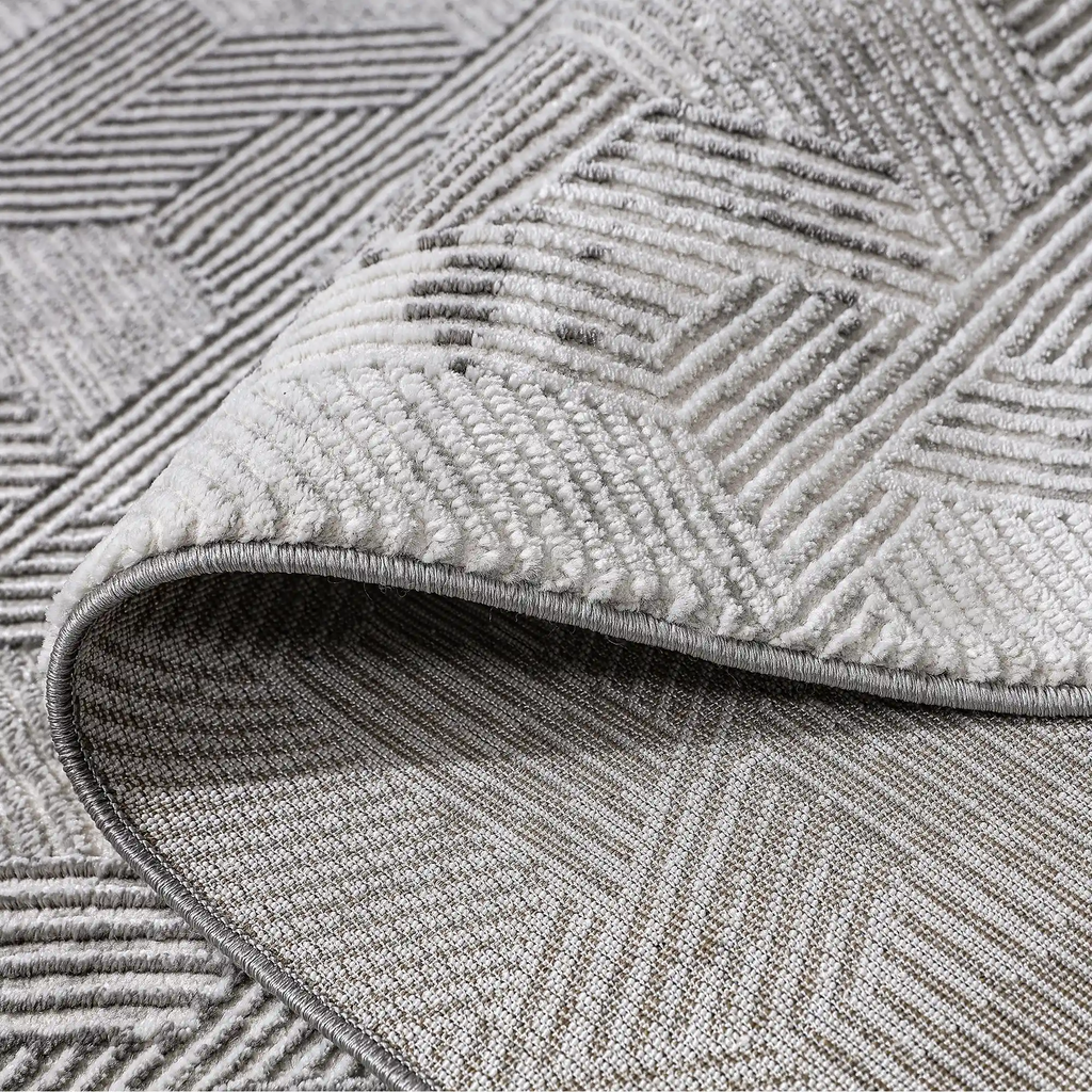 Shafei Textured Geometric Calm Interior Area Rug with 3D Herringbone Pattern & Gradient Texture Carpet