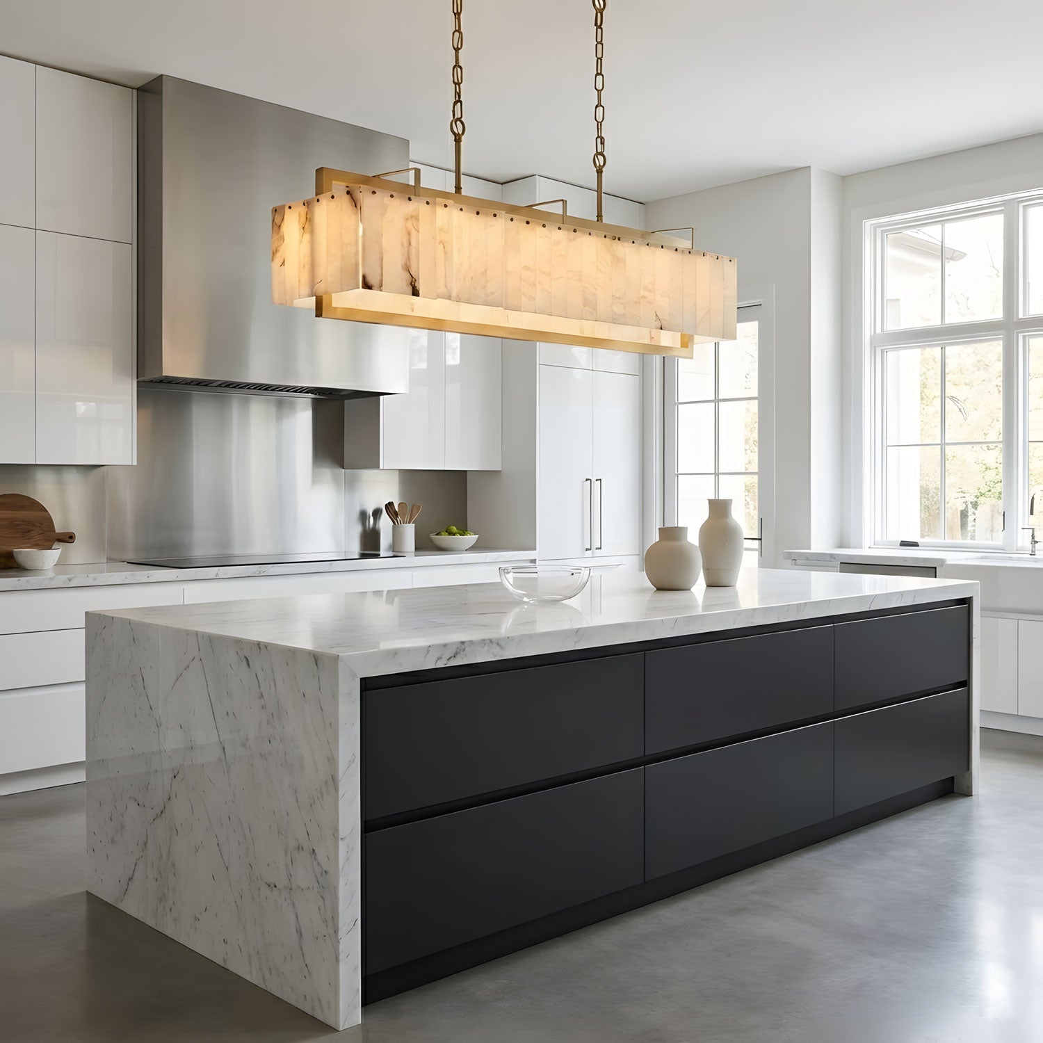 Premium Solstice Bar Alabaster Chandelier