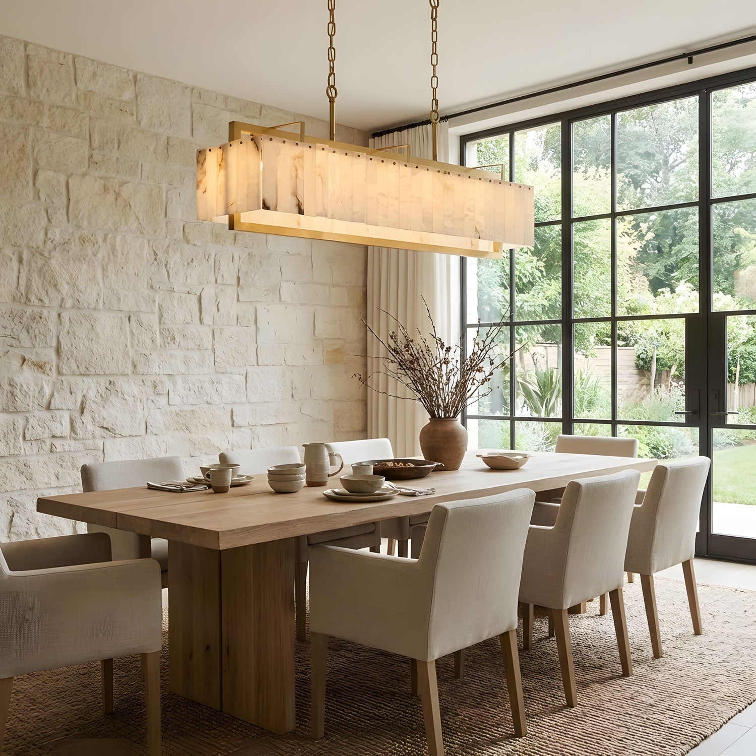 Premium Solstice Bar Alabaster Chandelier