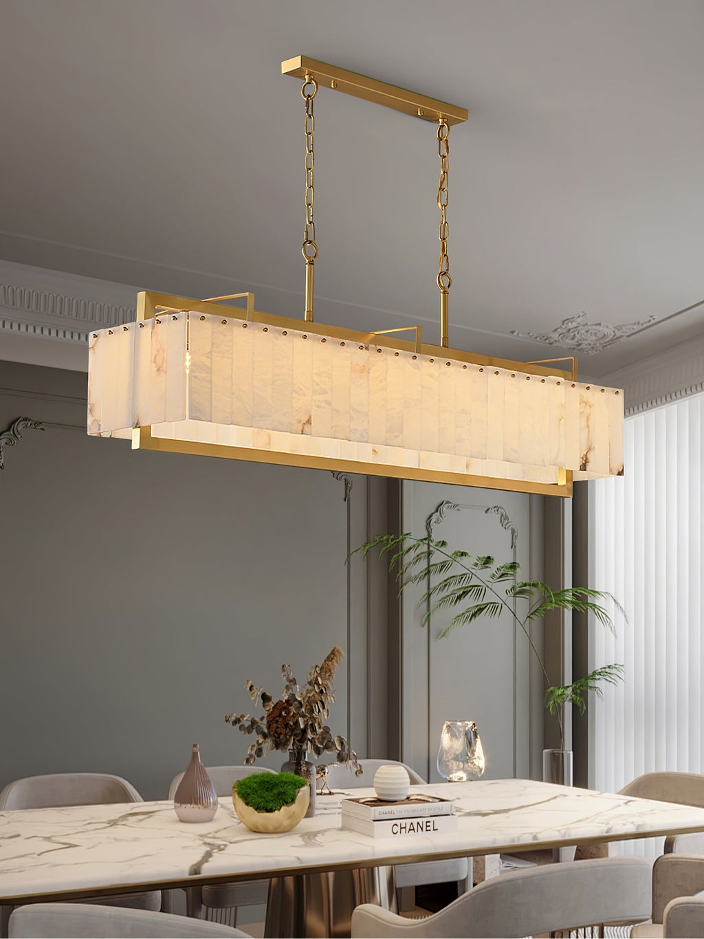Premium Solstice Bar Alabaster Chandelier