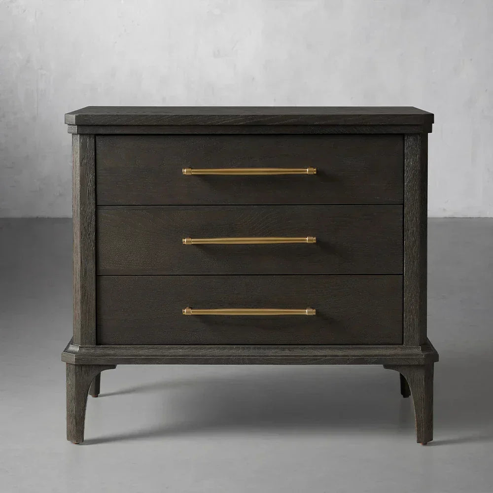 St. Martin Wood Closed Nightstand Oak Bedside table with Soft-Close Drawers