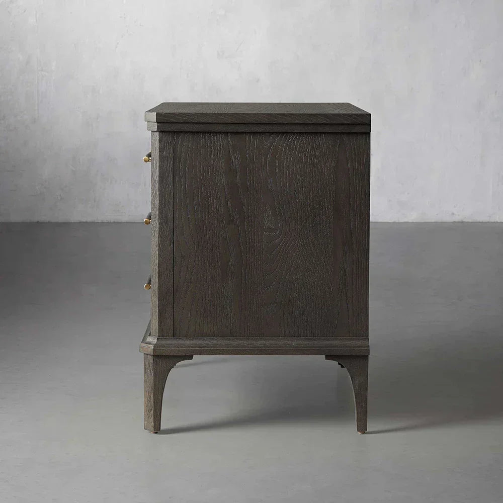 St. Martin Wood Closed Nightstand Oak Bedside table with Soft-Close Drawers