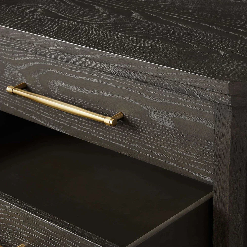 St. Martin Wood Closed Nightstand Oak Bedside table with Soft-Close Drawers