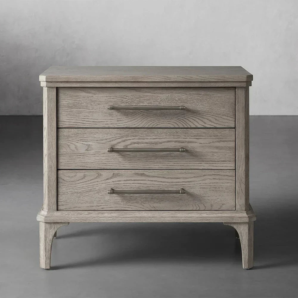 St. Martin Wood Closed Nightstand Oak Bedside table with Soft-Close Drawers