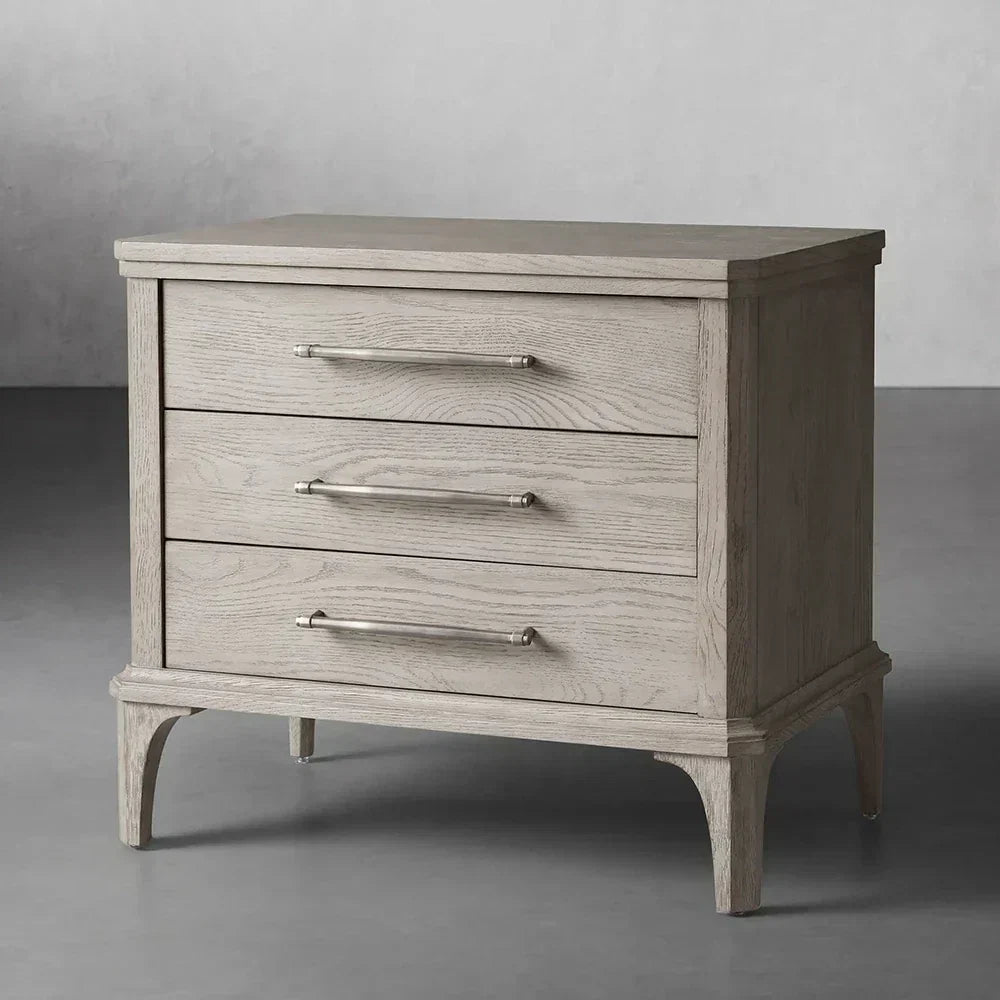 St. Martin Wood Closed Nightstand Oak Bedside table with Soft-Close Drawers