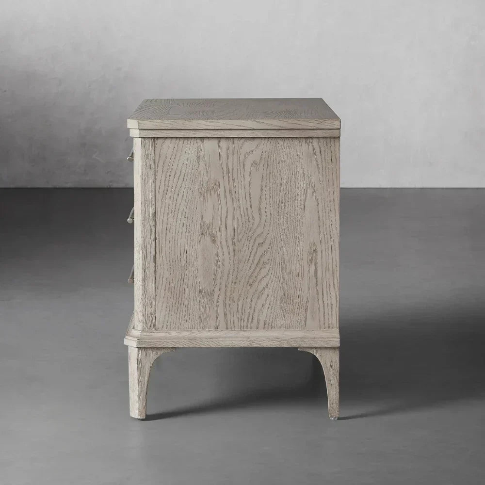 St. Martin Wood Closed Nightstand Oak Bedside table with Soft-Close Drawers