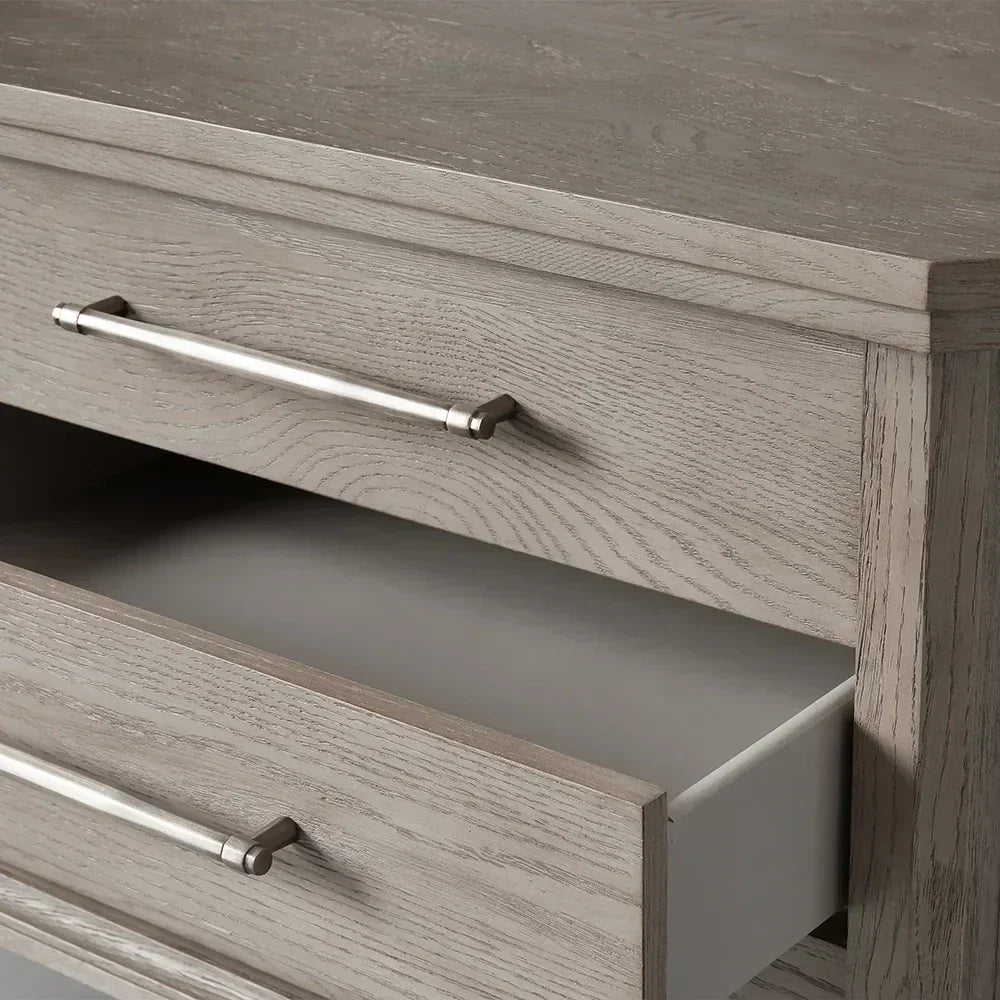 St. Martin Wood Closed Nightstand Oak Bedside table with Soft-Close Drawers