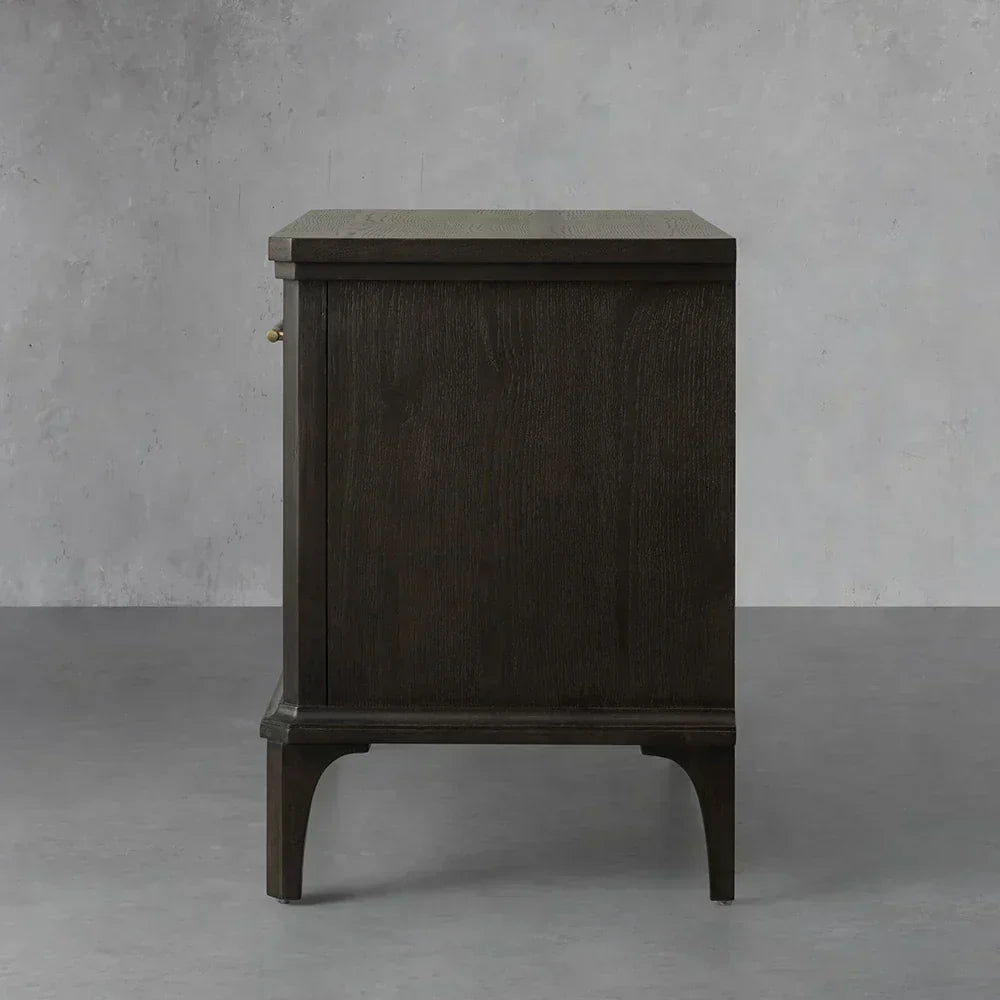 St. Martin Open Oak Nightstand Traditional Bedside table with Soft-Close Drawer