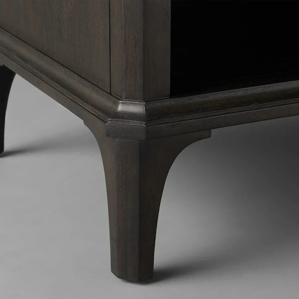 St. Martin Open Oak Nightstand Traditional Bedside table with Soft-Close Drawer