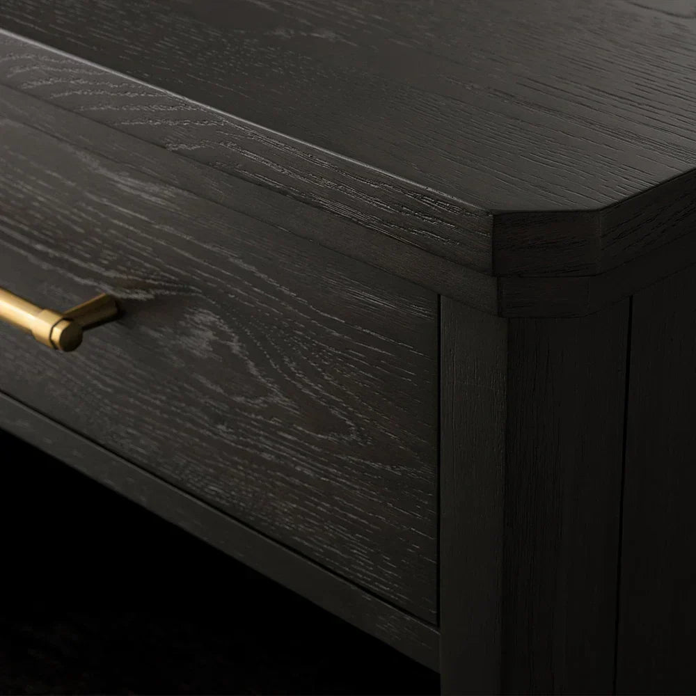 St. Martin Open Oak Nightstand Traditional Bedside table with Soft-Close Drawer