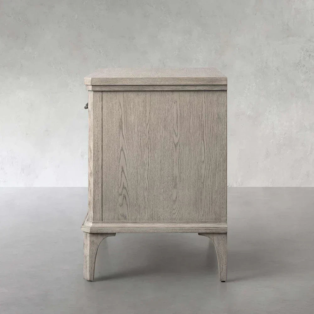 St. Martin Open Oak Nightstand Traditional Bedside table with Soft-Close Drawer
