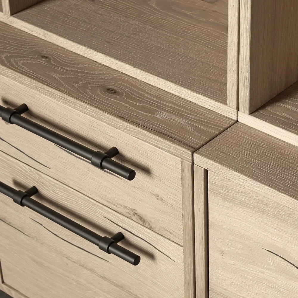 Sullivan Large Modular Bookcase Wood Living Room Tall Cabinet with File Drawers