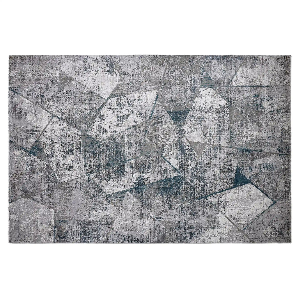 Torino Fragmented Mosaic Abstract Neutral Area Rug Modern Distressed Fragmented Geometric Style Carpet