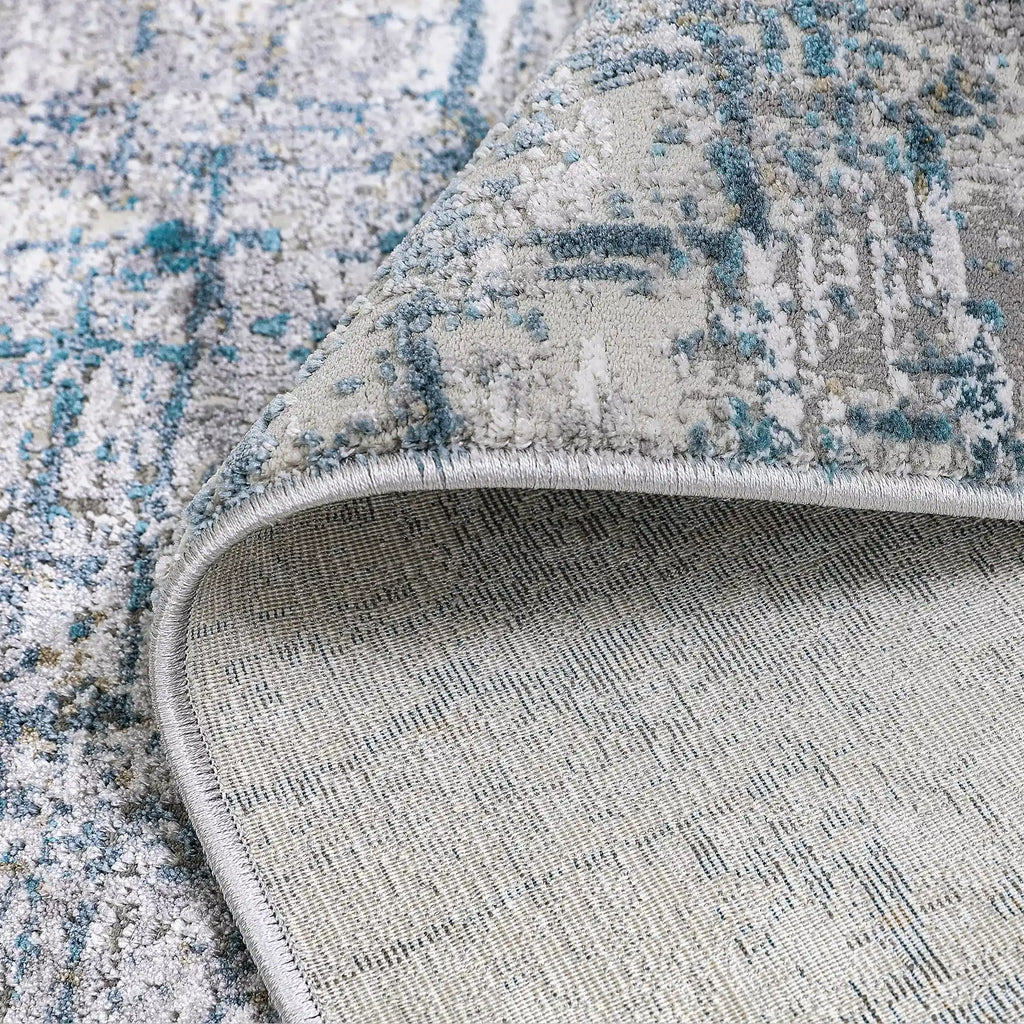 Torino Interwoven Grid Abstract Neutral Area Rug Understated Textured Carpet Modern Minimalist Grid Style