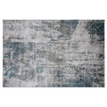 Torino Layered Brushfield Blue Grey Area Rug Retro & Relaxed Feel Carpet Modern Vintage Distressed Style