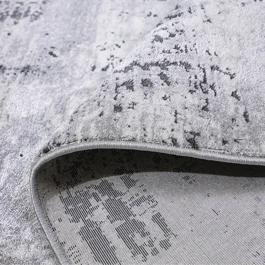 Torino Washed Linear Layered Abstract Neutral Area Rug Vintage-Style Relaxed Carpet Modern Washed Distressed Style