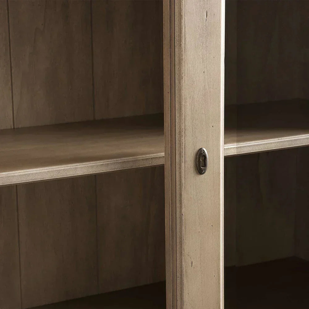 Tuscany Italian Crafted Wood Display Storage Cabinet With Glass Door