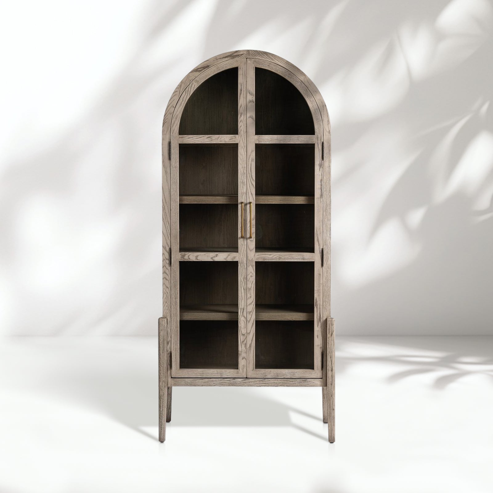 Hattie Wright Mediterranean Glass Door Display Cabinets Wood Living Dining Room Tall Cabinets