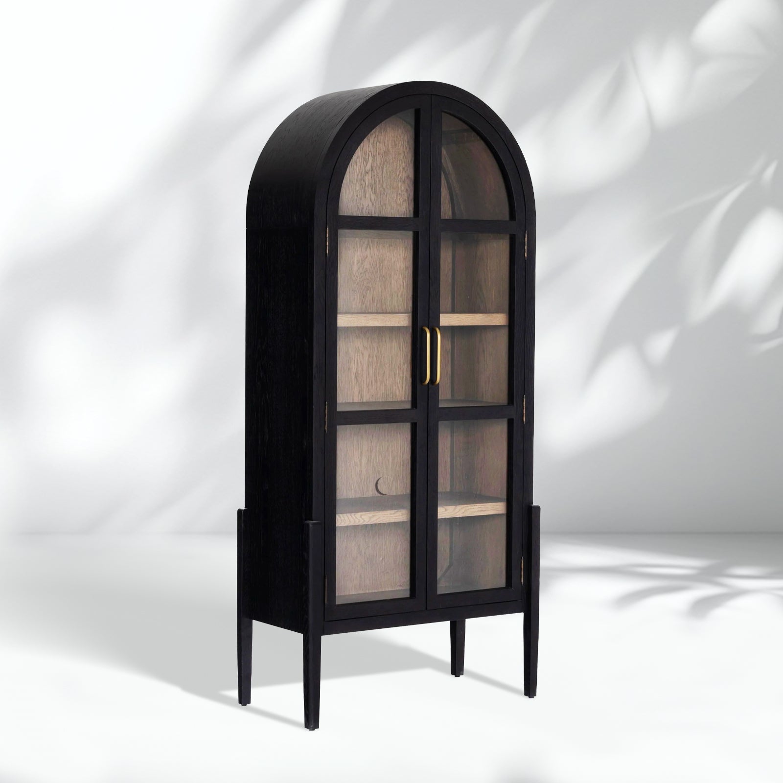 Hattie Wright Mediterranean Glass Door Display Cabinets Wood Living Dining Room Tall Cabinets
