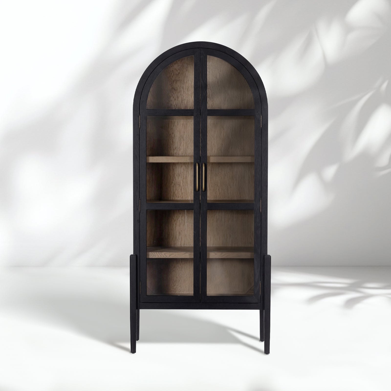 Hattie Wright Mediterranean Glass Door Display Cabinets Wood Living Dining Room Tall Cabinets