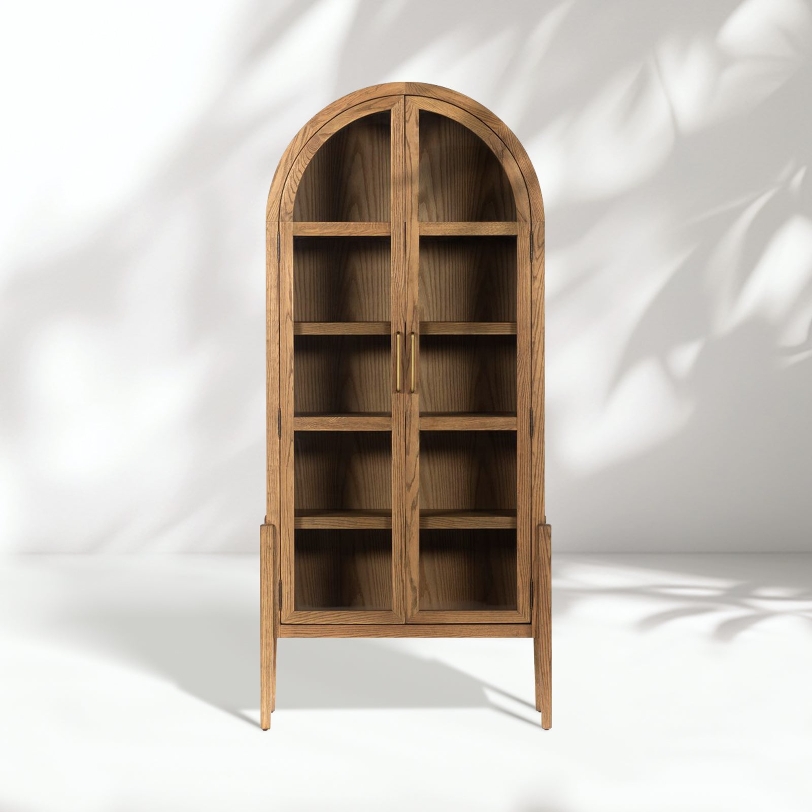 Hattie Wright Mediterranean Glass Door Display Cabinets Wood Living Dining Room Tall Cabinets