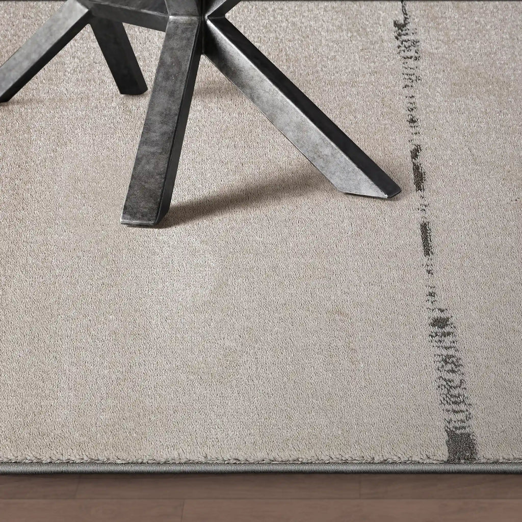 Xiangshe Layered Linear Abstract Neutral Area Rug with Deconstructed Sketch Style Carpet