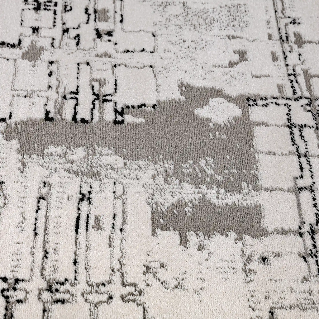 Xiangshe Layered Linear Abstract Neutral Area Rug with Deconstructed Sketch Style Carpet