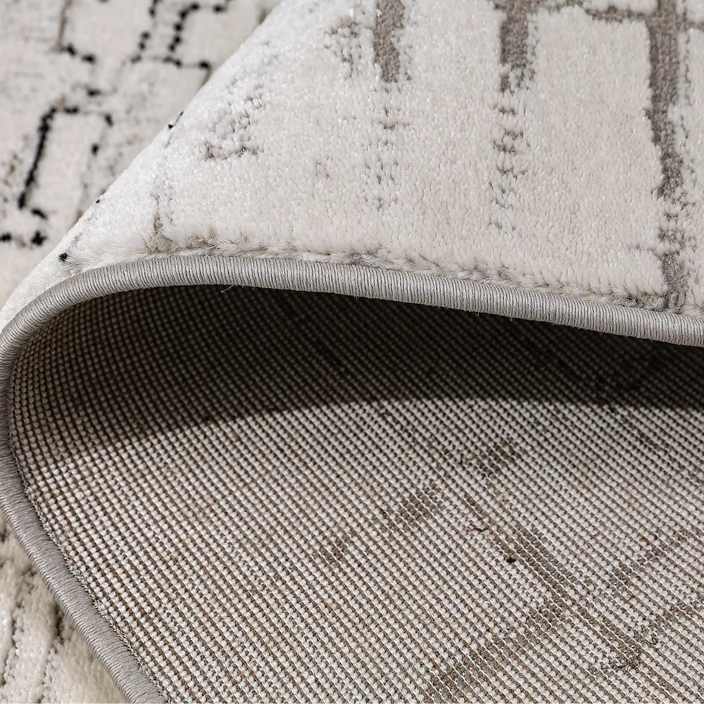 Xiangshe Layered Linear Abstract Neutral Area Rug with Deconstructed Sketch Style Carpet