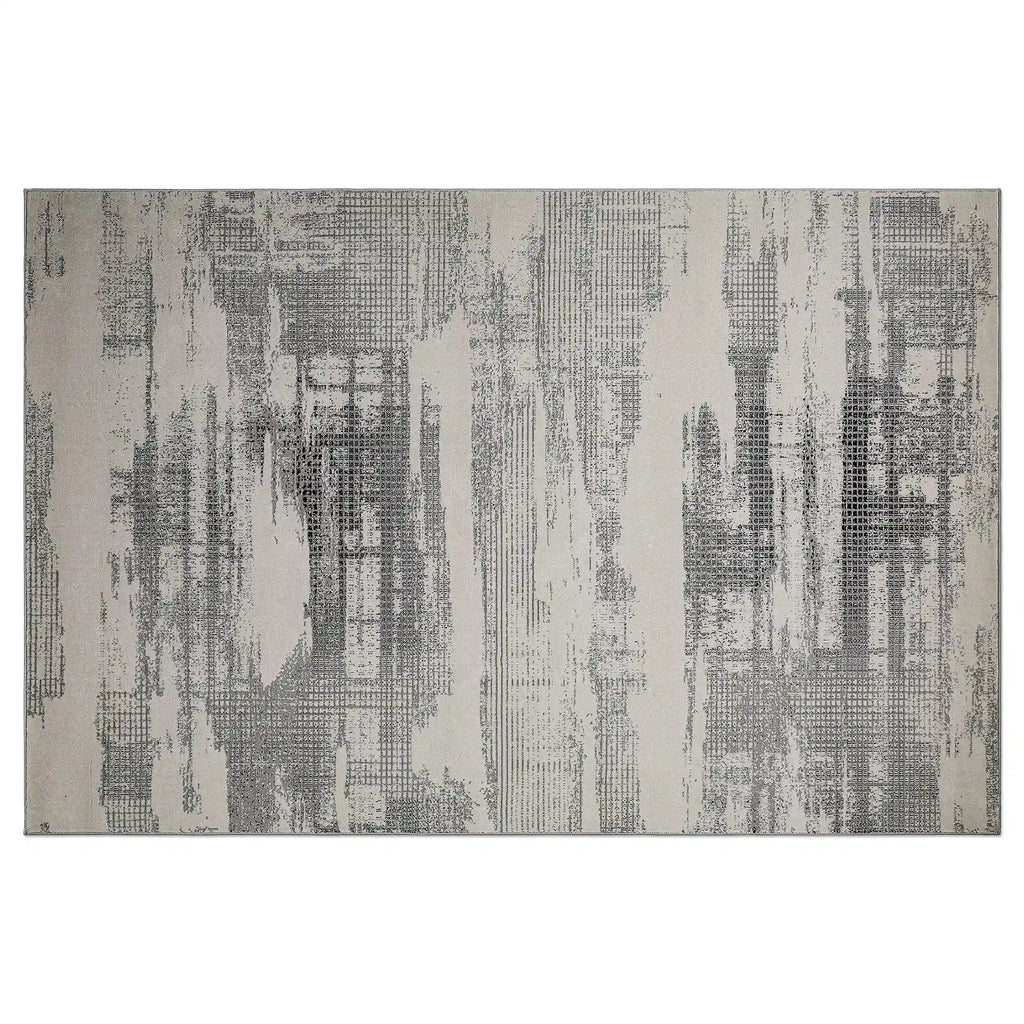 Xiangshe Textured Grid Modern Area Rug Artistic & Retro Minimalist & Rational Style Carpet