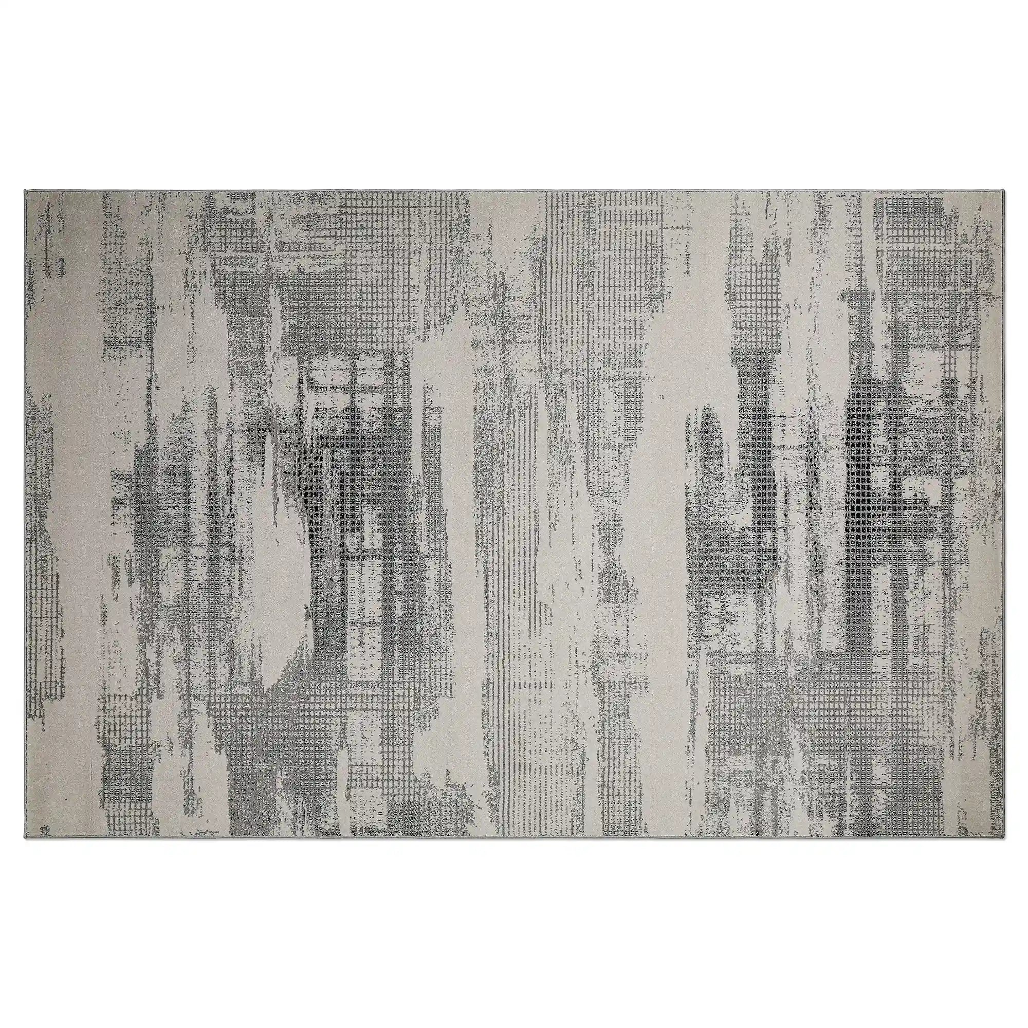 Xiangshe Textured Grid Modern Area Rug Artistic & Retro Minimalist & Rational Style Carpet
