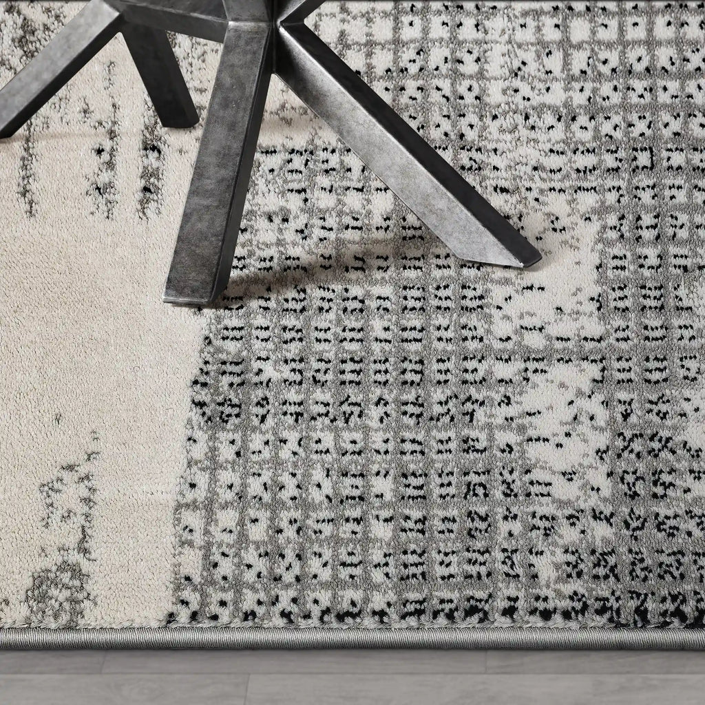 Xiangshe Textured Grid Modern Area Rug Artistic & Retro Minimalist & Rational Style Carpet