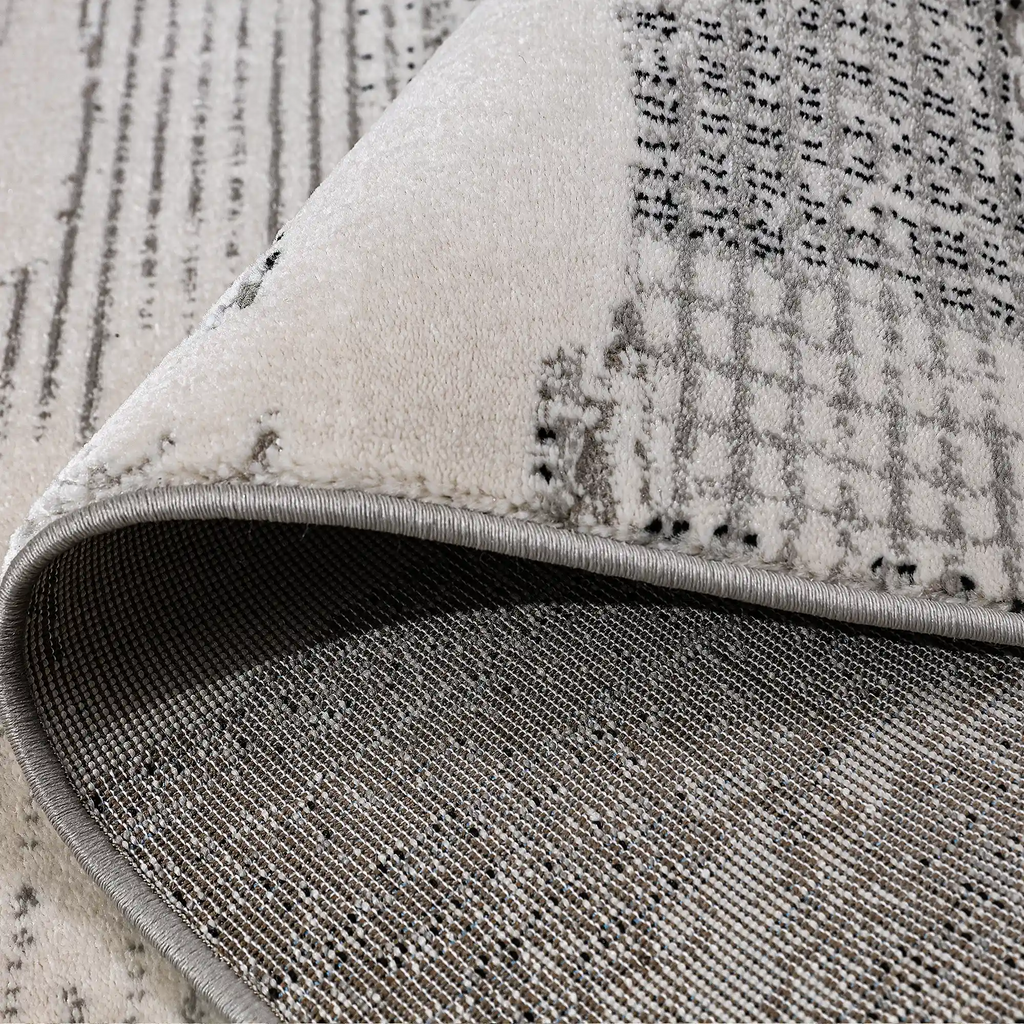 Xiangshe Textured Grid Modern Area Rug Artistic & Retro Minimalist & Rational Style Carpet