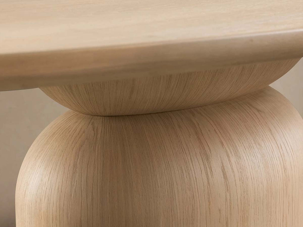 Perth Oval Oak Dining Table Hand-Sculpted Modern Dining Table