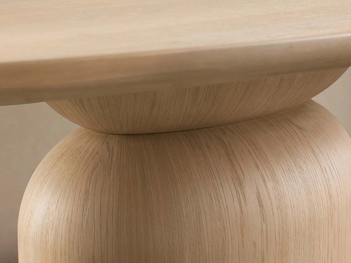 Perth Oval Oak Dining Table Hand-Sculpted Modern Dining Table