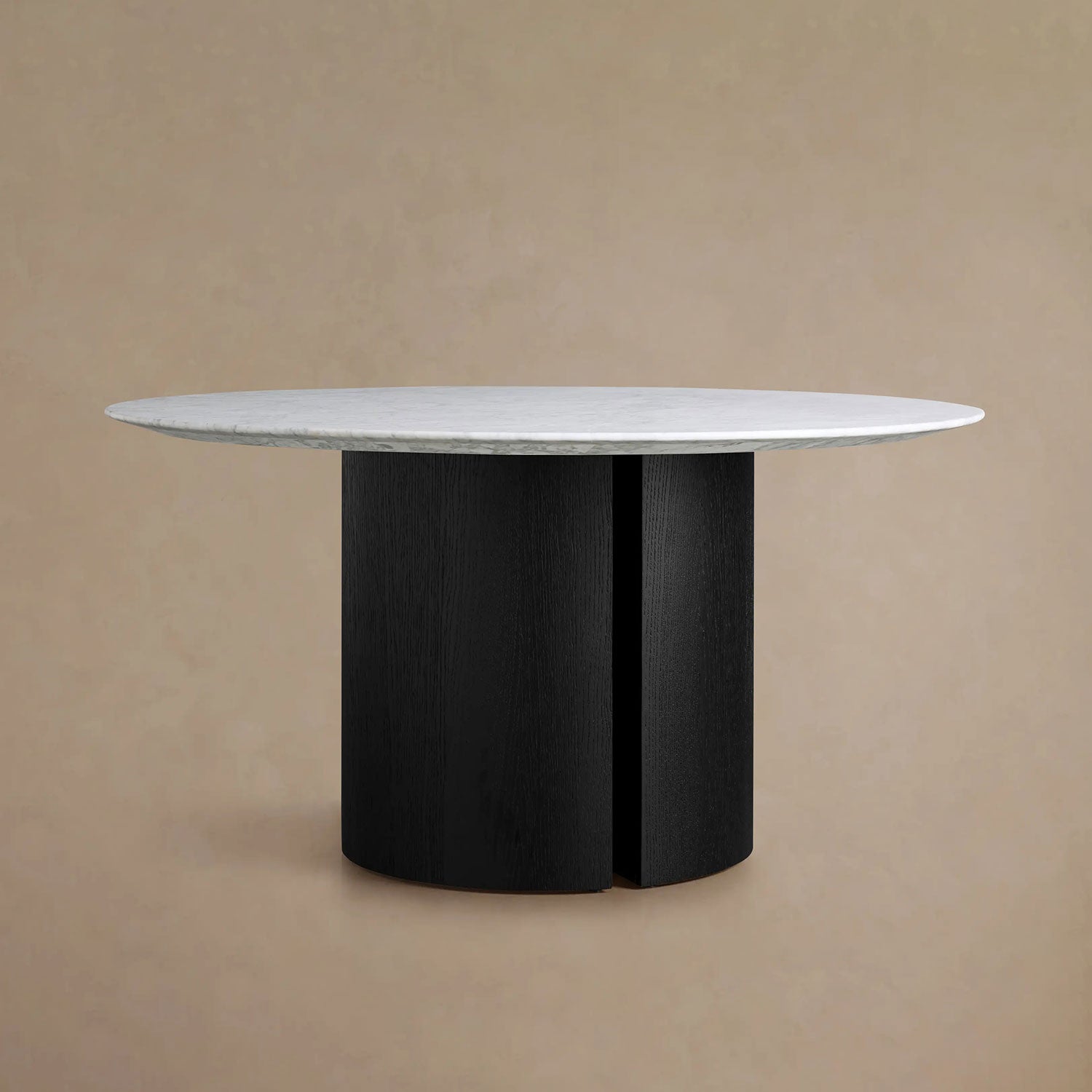 Saint Germain Round Marble Top Dining Table With Wood Dauphine Base