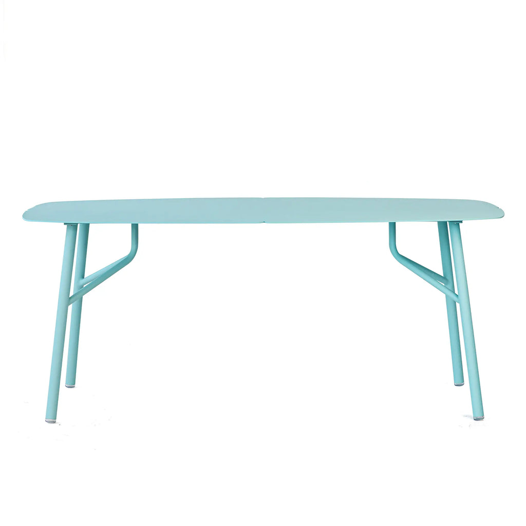 Avril Aluminum Outdoor Dining Table in Aqua Blue