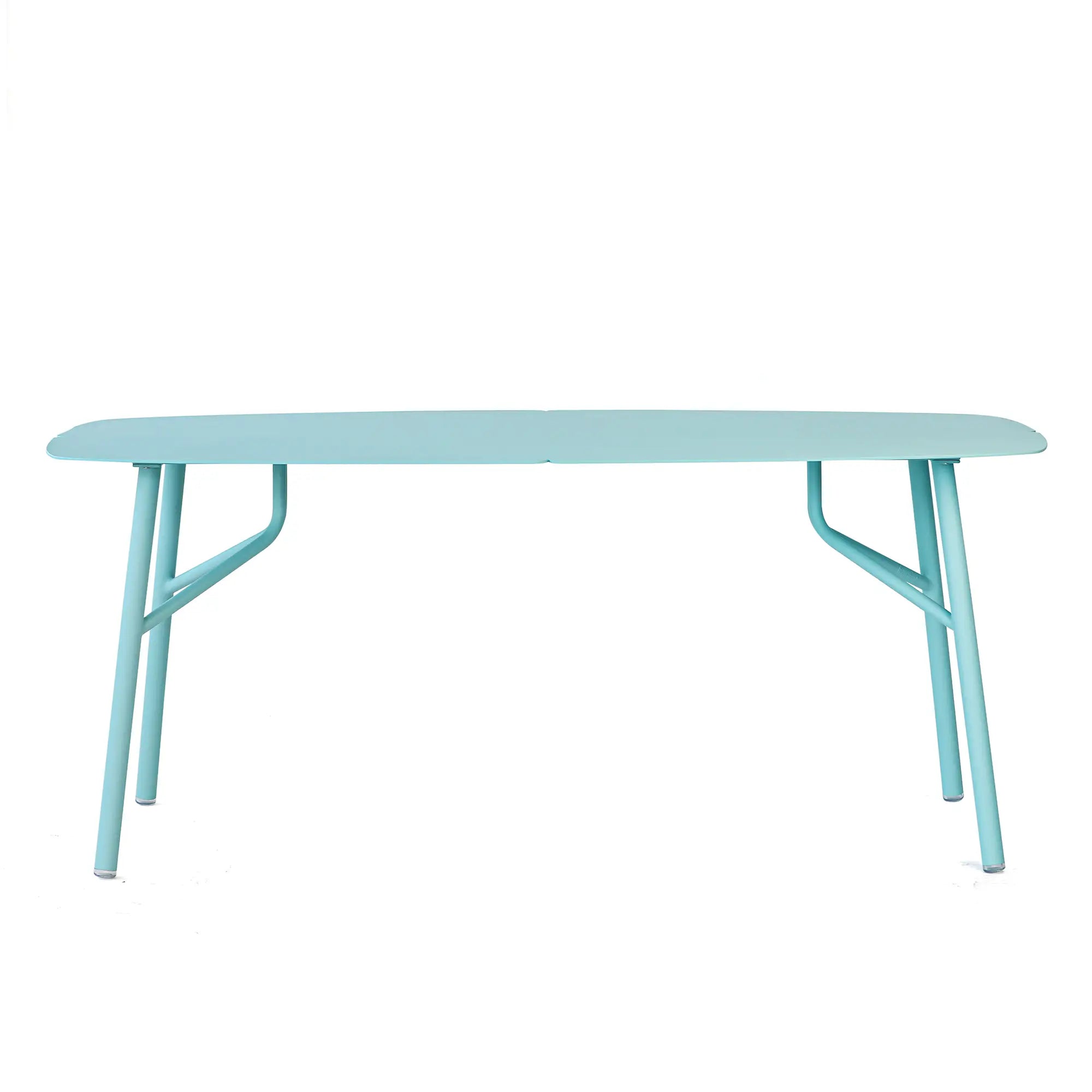 Avril Aluminum Outdoor Dining Table in Aqua Blue