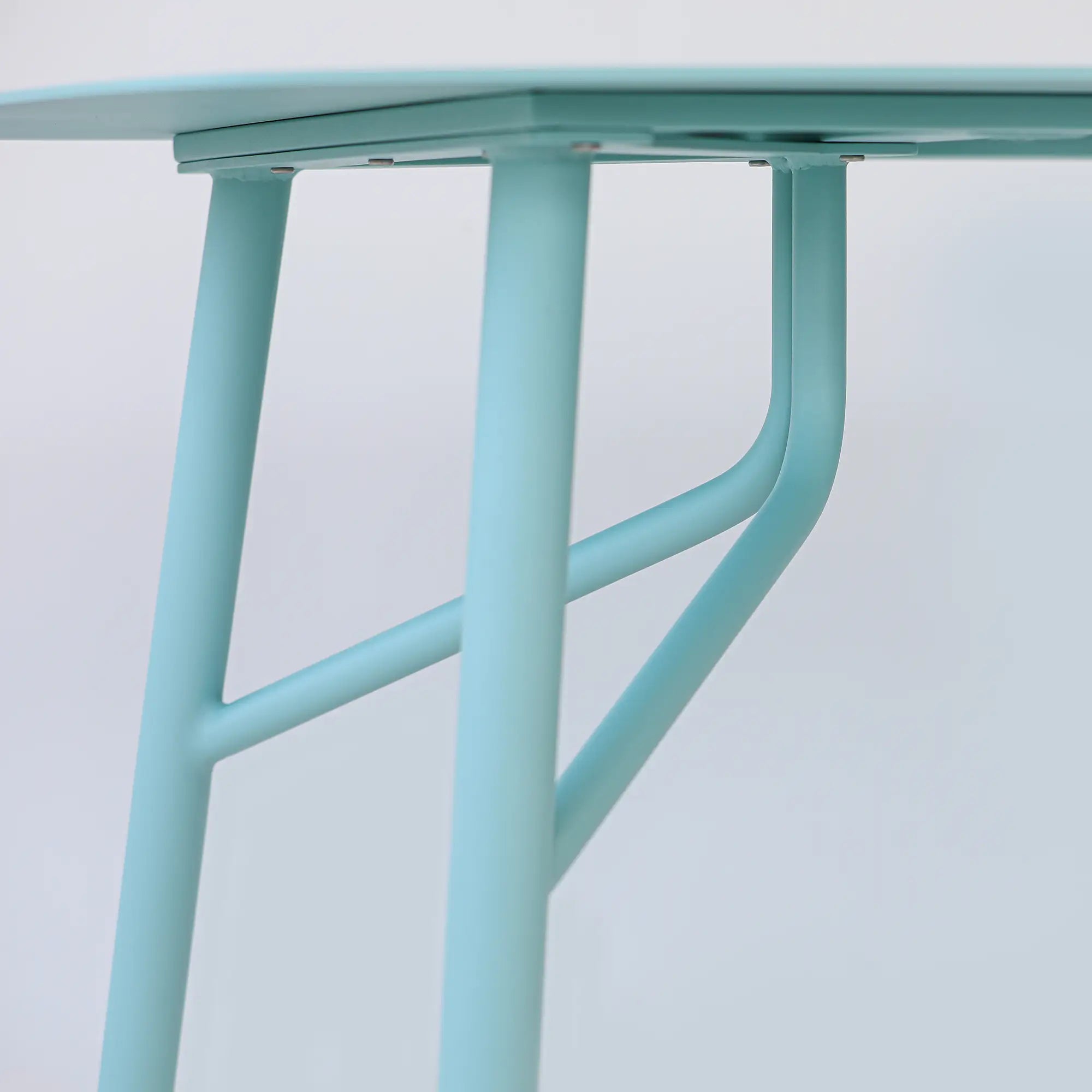 Avril Aluminum Outdoor Dining Table in Aqua Blue