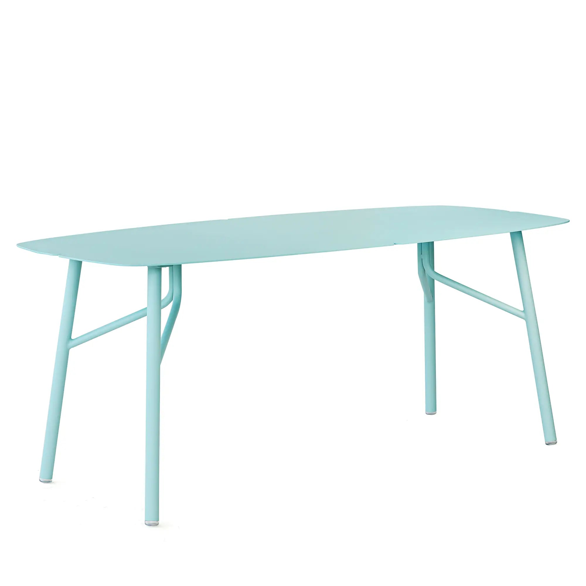 Avril Aluminum Outdoor Dining Table in Aqua Blue