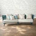 Avril Rope Accent Aluminum Outdoor Sofa in Acaco Blue
